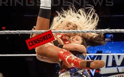 Mandy Rose's WWE NXT Women's title match with Zoey Stark was censored after a wardrobe malfunction. Part of Mandy's breasts were exposed, in what fans call a 'nip slip.' Looks like ...